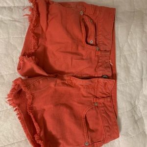 American Eagle Orange Jeans Shorts